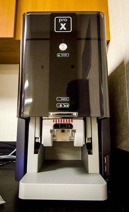 Matthew Chan / Courier Pasadena City College's Natural Sciences department is now home to a brand new $130,000 Phenom Pro X electron microscope, Wednesday, Sept. 11, 2013. The microscope allows chemistry intsructors and students to magnify and view samples in great detail on a computer screen.