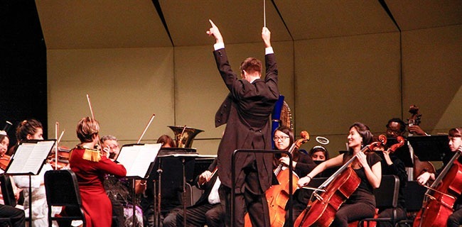  Orchestra concert conducted by Michael Powers held at the Sexson Auditorium on PCC on Oct. 25, 2014. (Daniel Valencia/Courier)