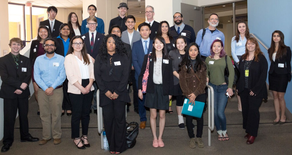 Katja Liebing/Courier Some of the PCC honors students during their lunch break at the HTCC conference at UC Irvine on Saturday, March 26, 2016.