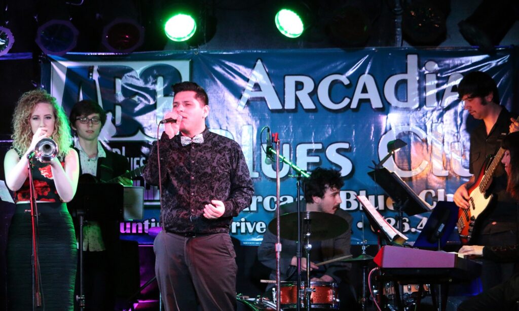 Kelly Rodriguez Murillo/Courier Bob Novoa, singing with PCC’s All Star Band the The PCC Studio Jazz Singers and the All Star Band event on Thursday, April 21st.